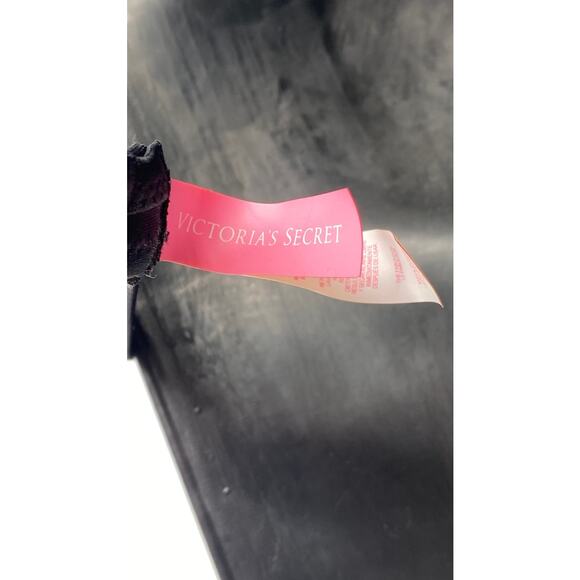 VICTORIA SECRET Women's Black Braided Crochet Knit Push-Up Bra SZ 32C - Picture 7 of 9